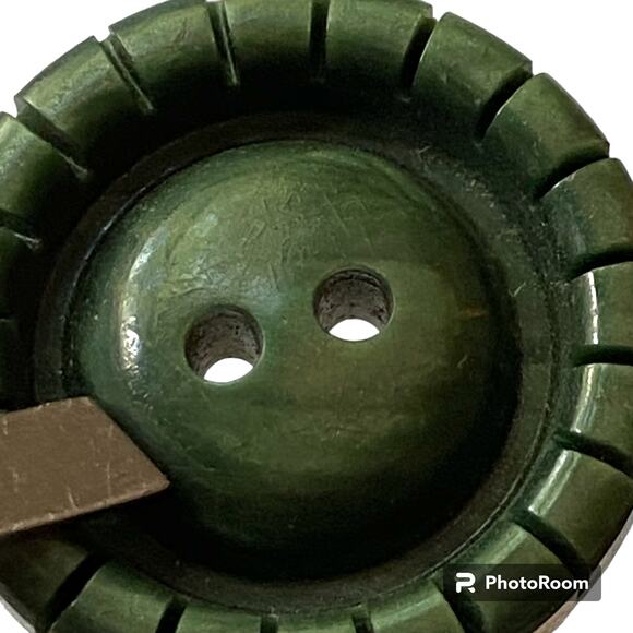 Plastic Buttons 2 Hole Marbled Green Set of 2 Original Sewing Fidget Crafts - Picture 5 of 11